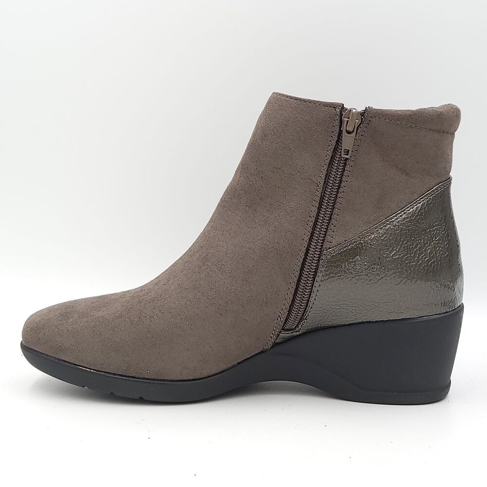 Karen Scott Women Wedge Heel Ankle Booties Carina Size US 9.5M Grey Fabric - Picture 3 of 6